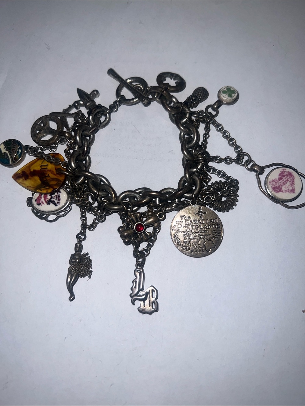 Lucky brand Hawaiian inspired vintage charm bracelet, excellent condition Y2K
